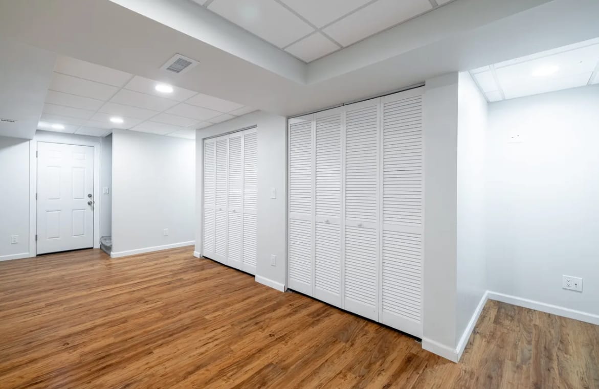 Warm, finished basement living space