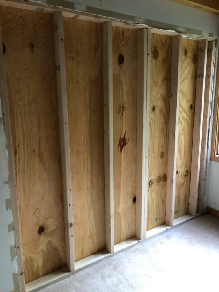Carpentry work in progress, before